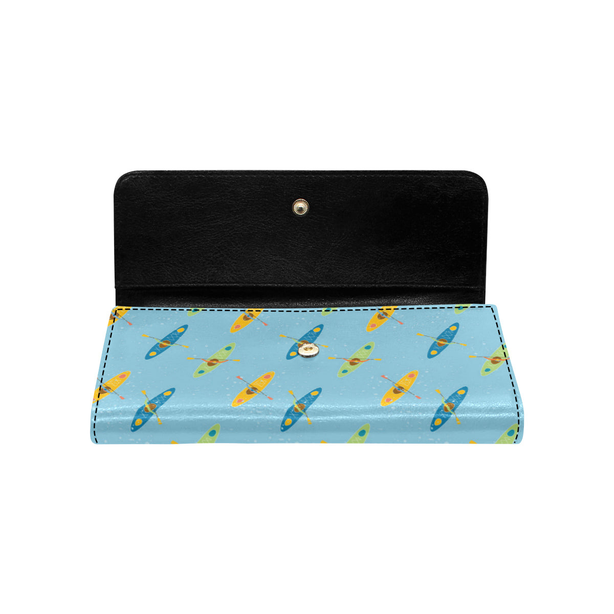 Kayak Pattern Print Design 04 Women's Trifold Wallet