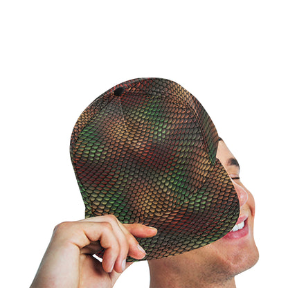 Snake Skin Colorful Print Snapback Cap