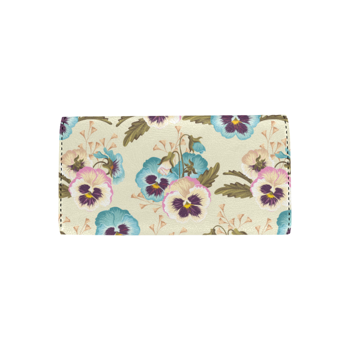 Pansy Pattern Print Design A02 Women's Trifold Wallet