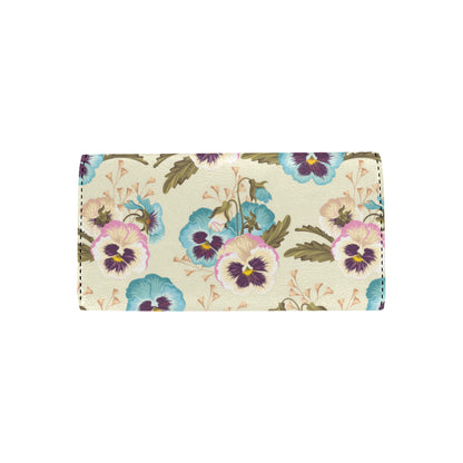 Pansy Pattern Print Design A02 Women's Trifold Wallet