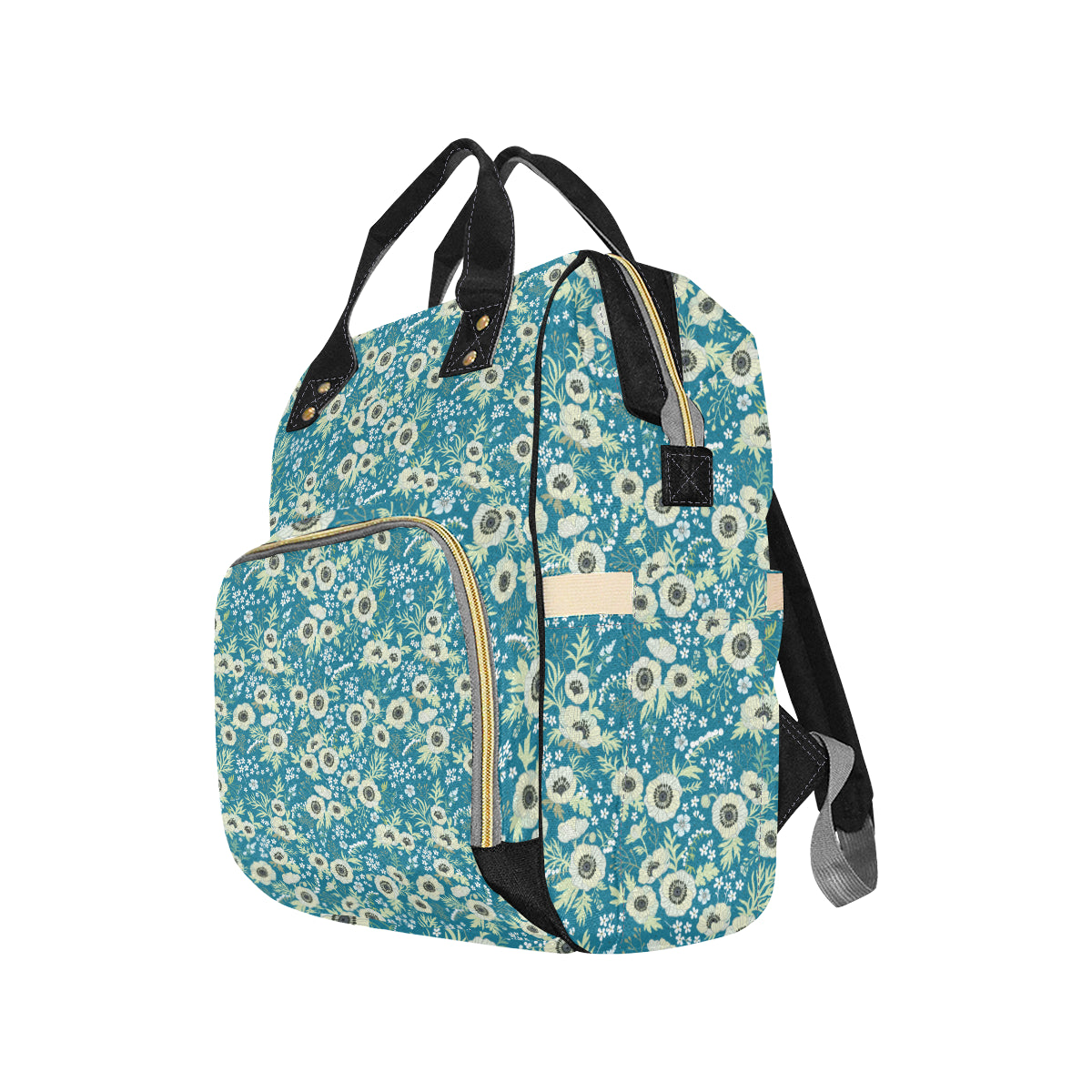 Anemone Pattern Print Design 01 Diaper Bag Backpack