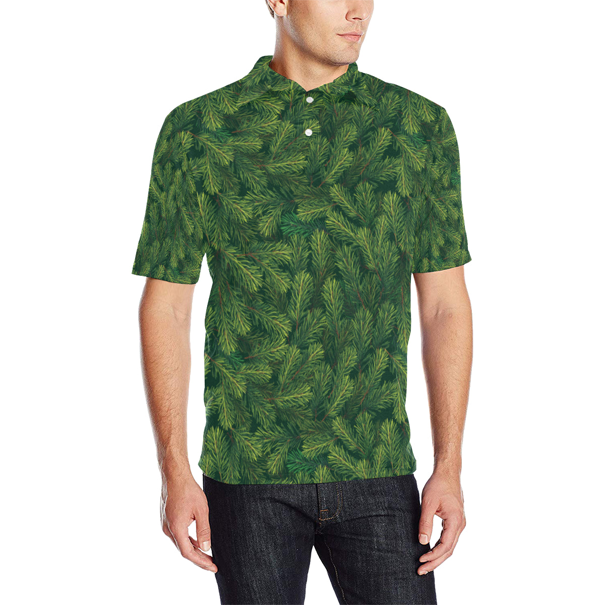 Christmas Tree Pattern Print Design 02 Men Polo Shirt