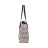 Wine Bottle Pattern Print Leather Tote Bag