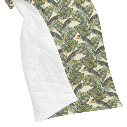 Banana Leaf Pattern Print Design 04 Premium Quilt