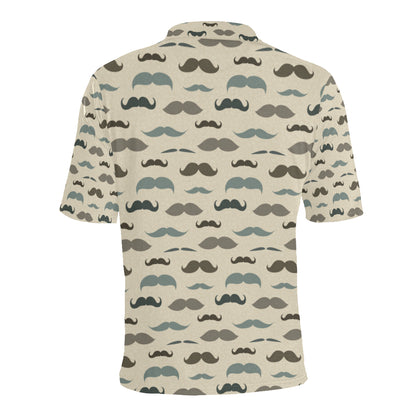 Mustache Pattern Print Design A01 Men Polo Shirt