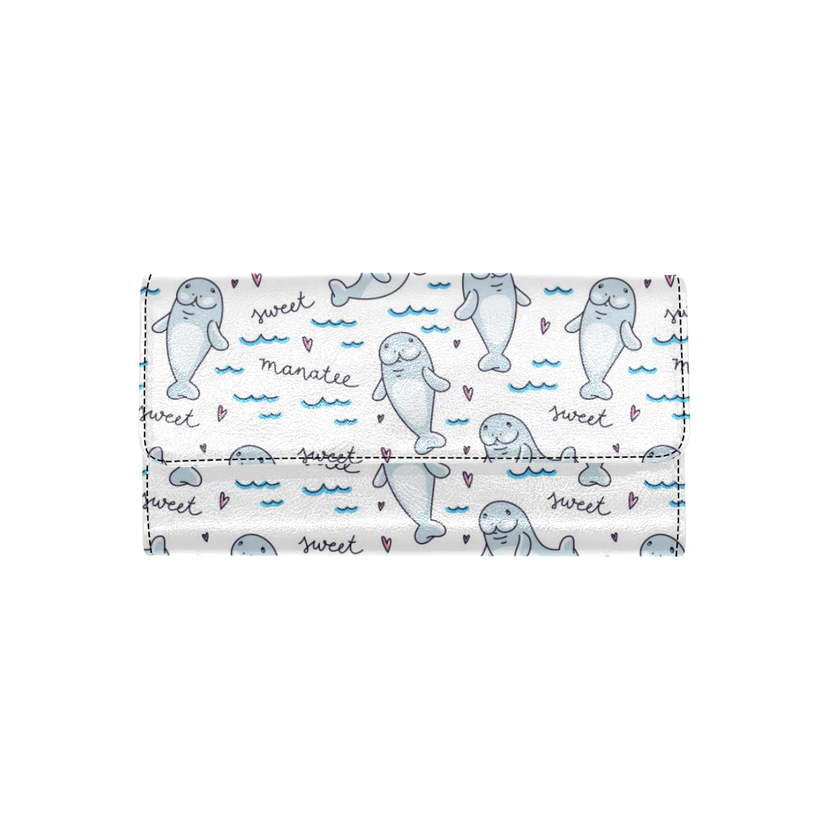 Manatee Baby Pattern Print Design 03 Women's Trifold Wallet