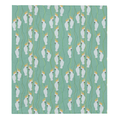 Cockatoo Pattern Print Design 01 Premium Quilt