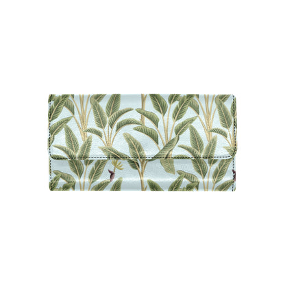 Banana Leaf Pattern Print Design BL03 Women's Trifold Wallet