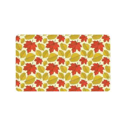 Elm Maple Leave Print Pattern Rubber Doormat