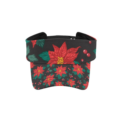 Poinsettia Pattern Print Design POT07 Unisex Sun Visor