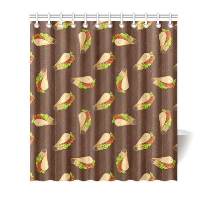 Taco Pattern Print Design TC08 Shower Curtain