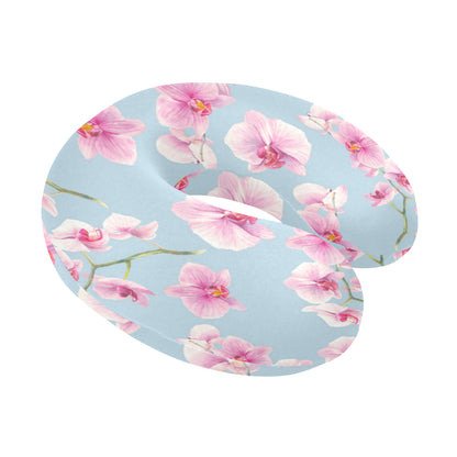 Orchid Pattern Print Design A01 U-Shaped Travel Neck Pillow