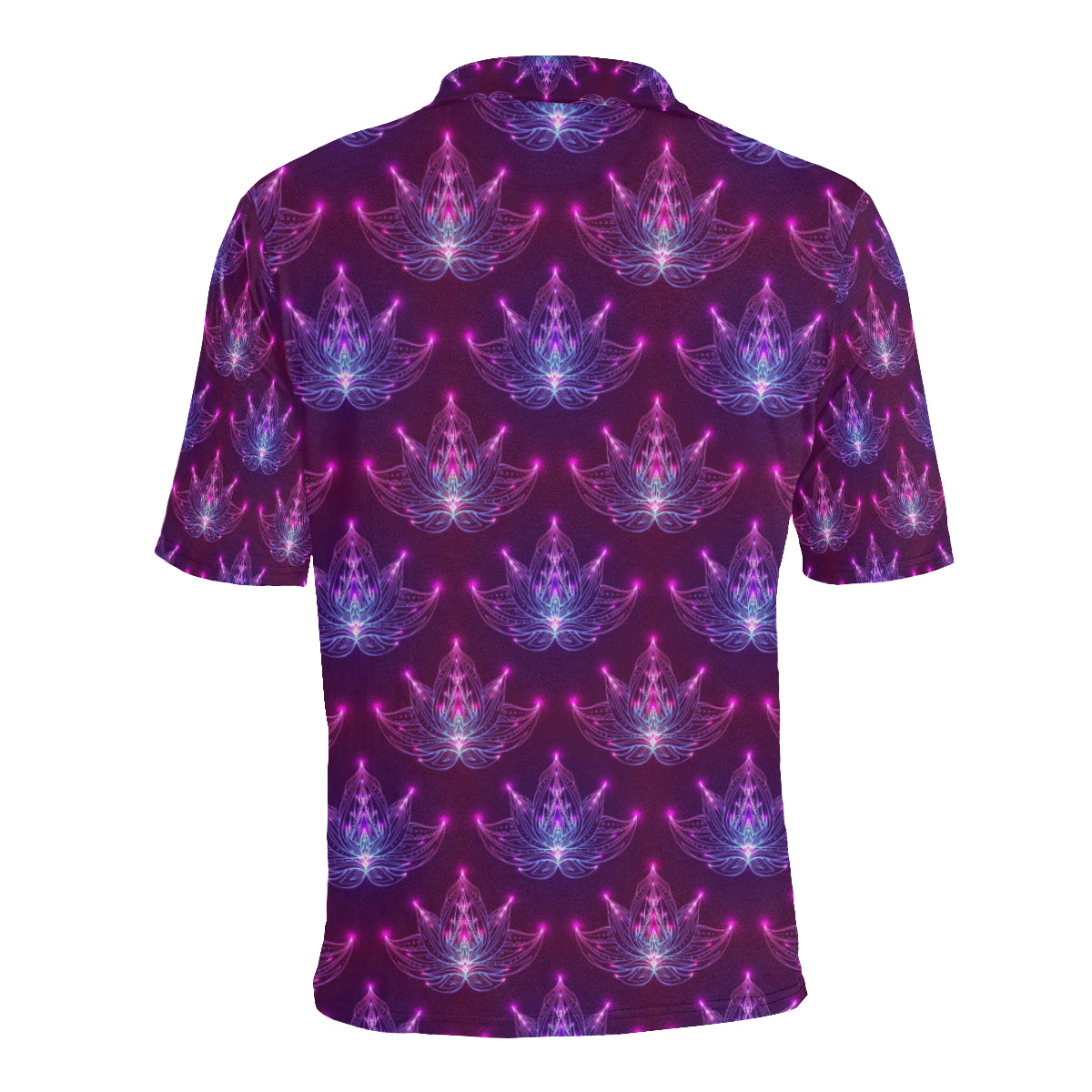 lotus Pattern Print Design LO01 Men Polo Shirt