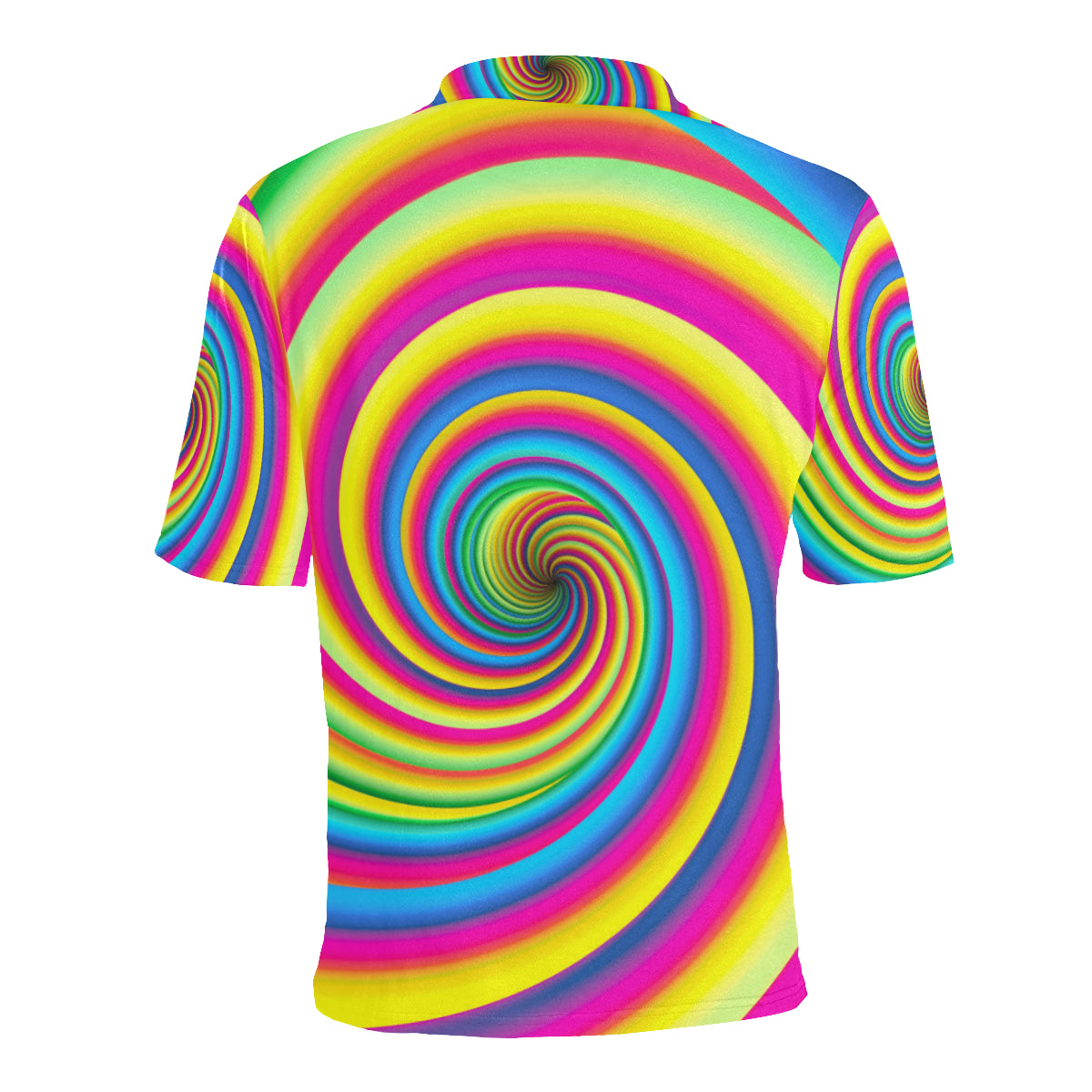 Vortex Twist Swirl Rainbow Design Men Polo Shirt