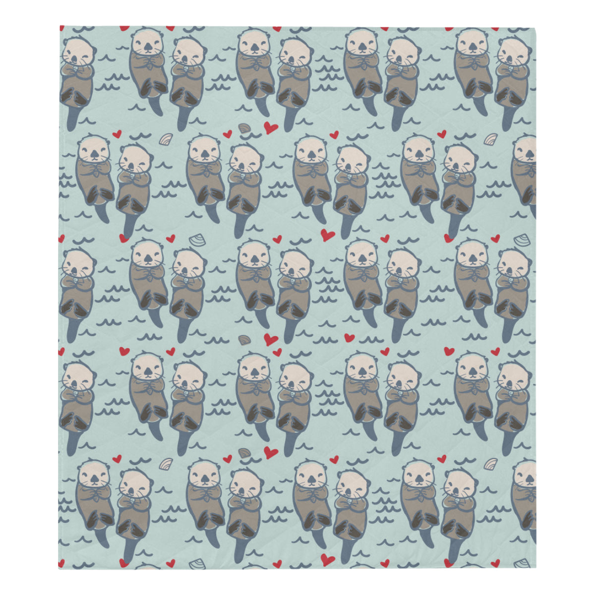 Sea Otter Pattern Print Design 03 Premium Quilt