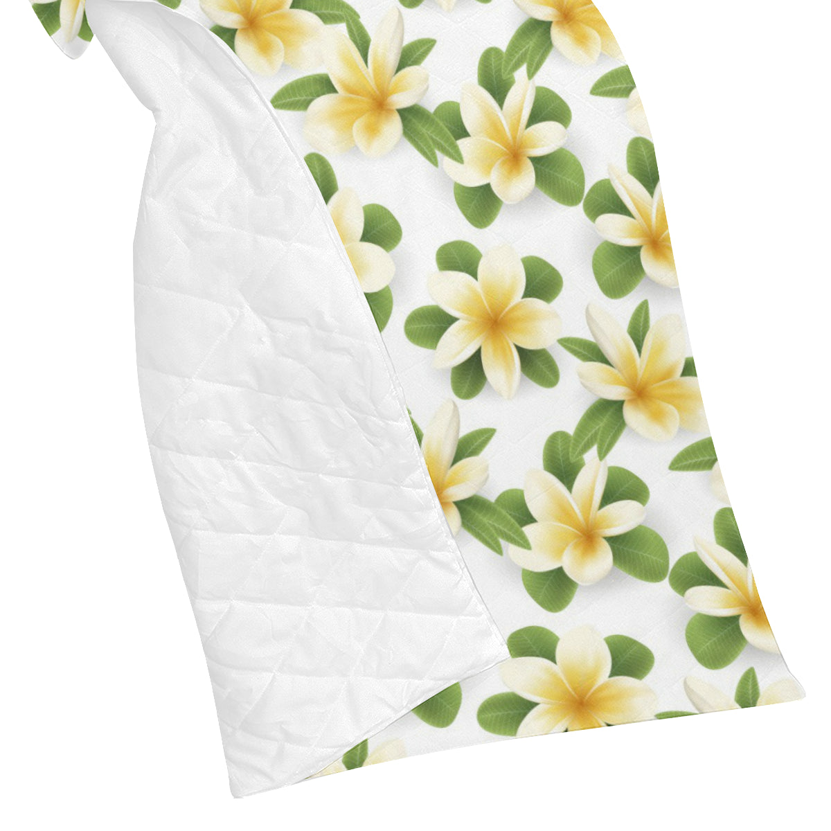 Yellow Plumeria Pattern Print Design PM012 Premium Quilt