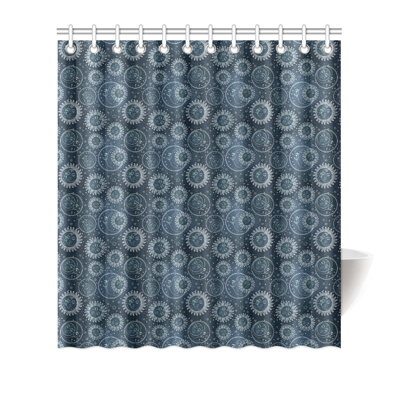 Sun Moon Tattoo Design Themed Print Shower Curtain