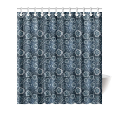 Sun Moon Tattoo Design Themed Print Shower Curtain