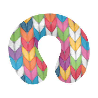 Knit Pattern Print Design 01 U-Shaped Travel Neck Pillow