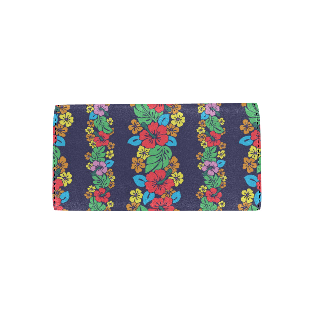 Hawaiian Themed Pattern Print Design H03 Women's Trifold Wallet