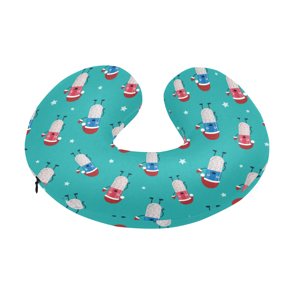 Pill Pattern Print Design A03 U-Shaped Travel Neck Pillow