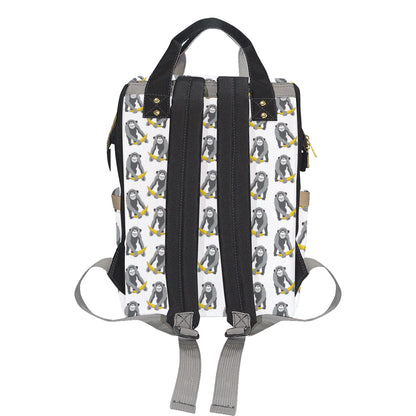 Chimpanzee Pattern Print Design 05 Diaper Bag Backpack