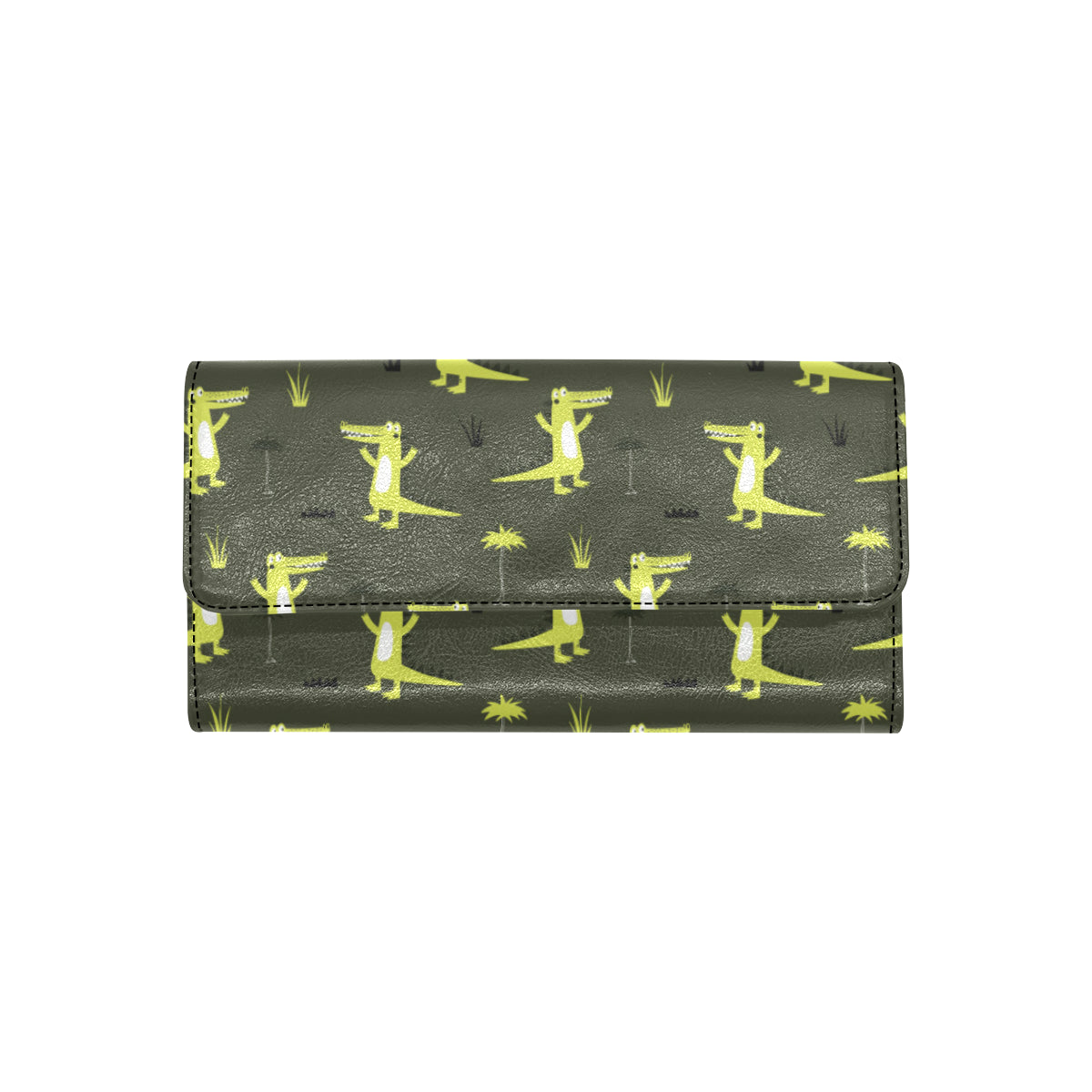 Alligator Pattern Print Design 05 Women's Trifold Wallet