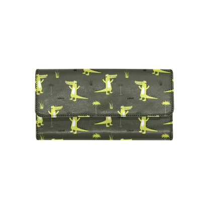 Alligator Pattern Print Design 05 Women's Trifold Wallet