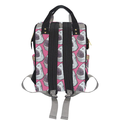 Great White Shark Pattern Print Design 01 Diaper Bag Backpack