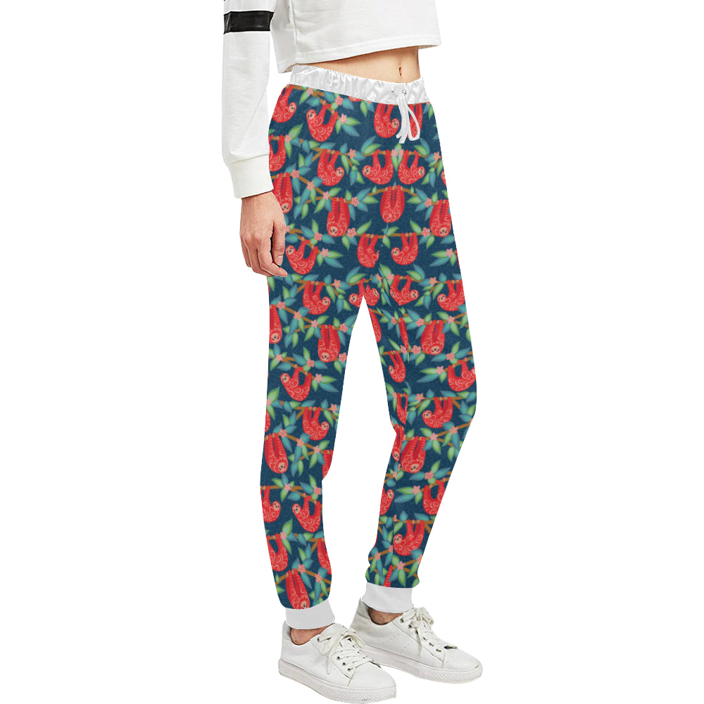 Sloth Red Design Themed Print Unisex Sweatpants