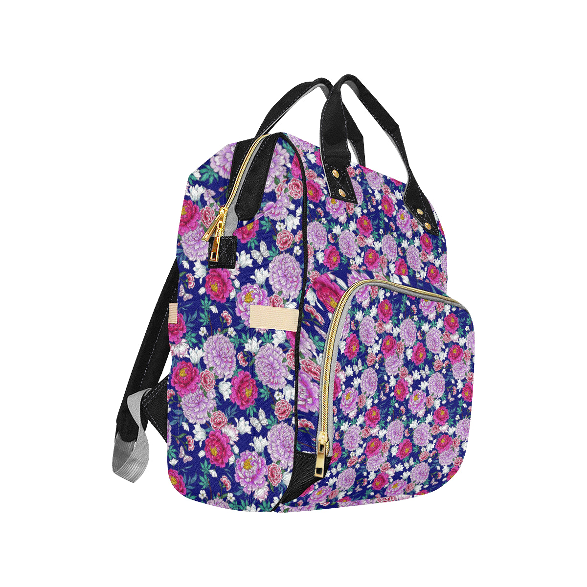 Dahlia Pattern Print Design DH013 Diaper Bag Backpack