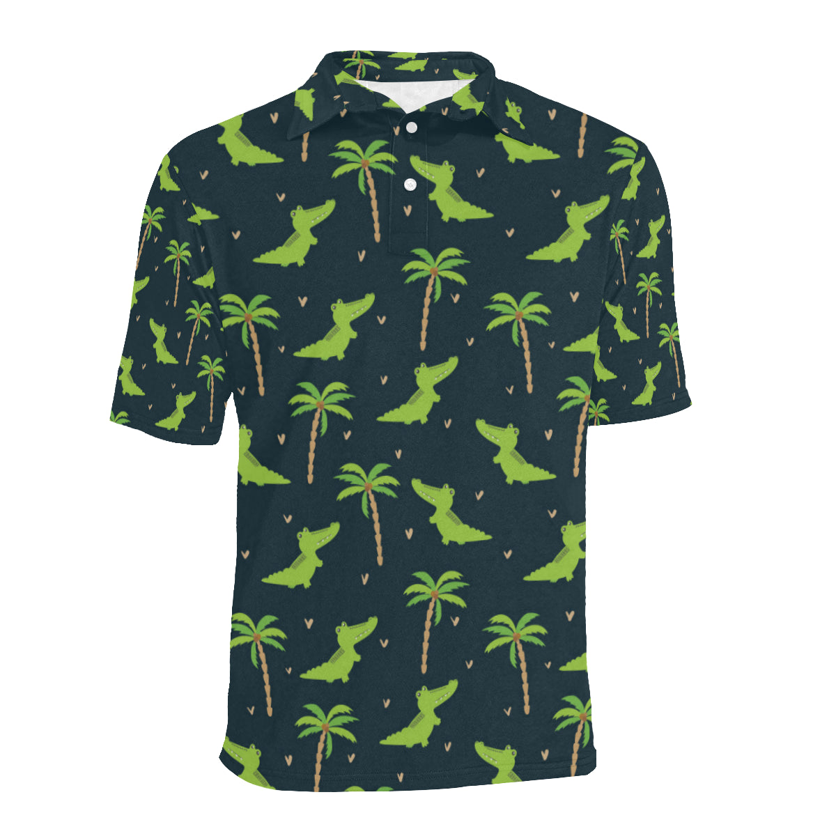 Alligator Pattern Print Design 02 Men Polo Shirt