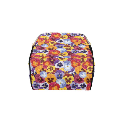 Pansy Pattern Print Design PS01 Diaper Bag Backpack