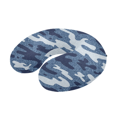 Jean Camouflage Pattern Print Design 05 U-Shaped Travel Neck Pillow