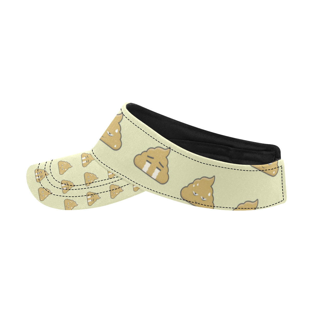 Poop Emoji Pattern Print Design A04 Unisex Sun Visor