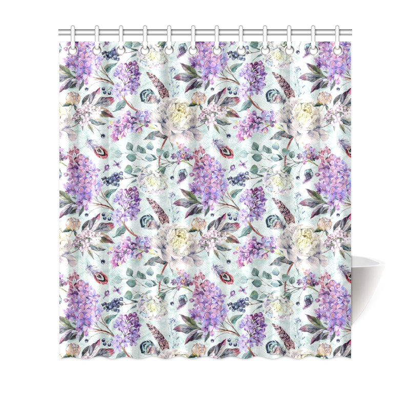Lilac Pattern Print Design LI06 Shower Curtain