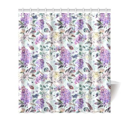 Lilac Pattern Print Design LI06 Shower Curtain