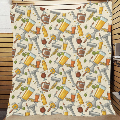 Beer Pattern Print Design 05 Premium Quilt
