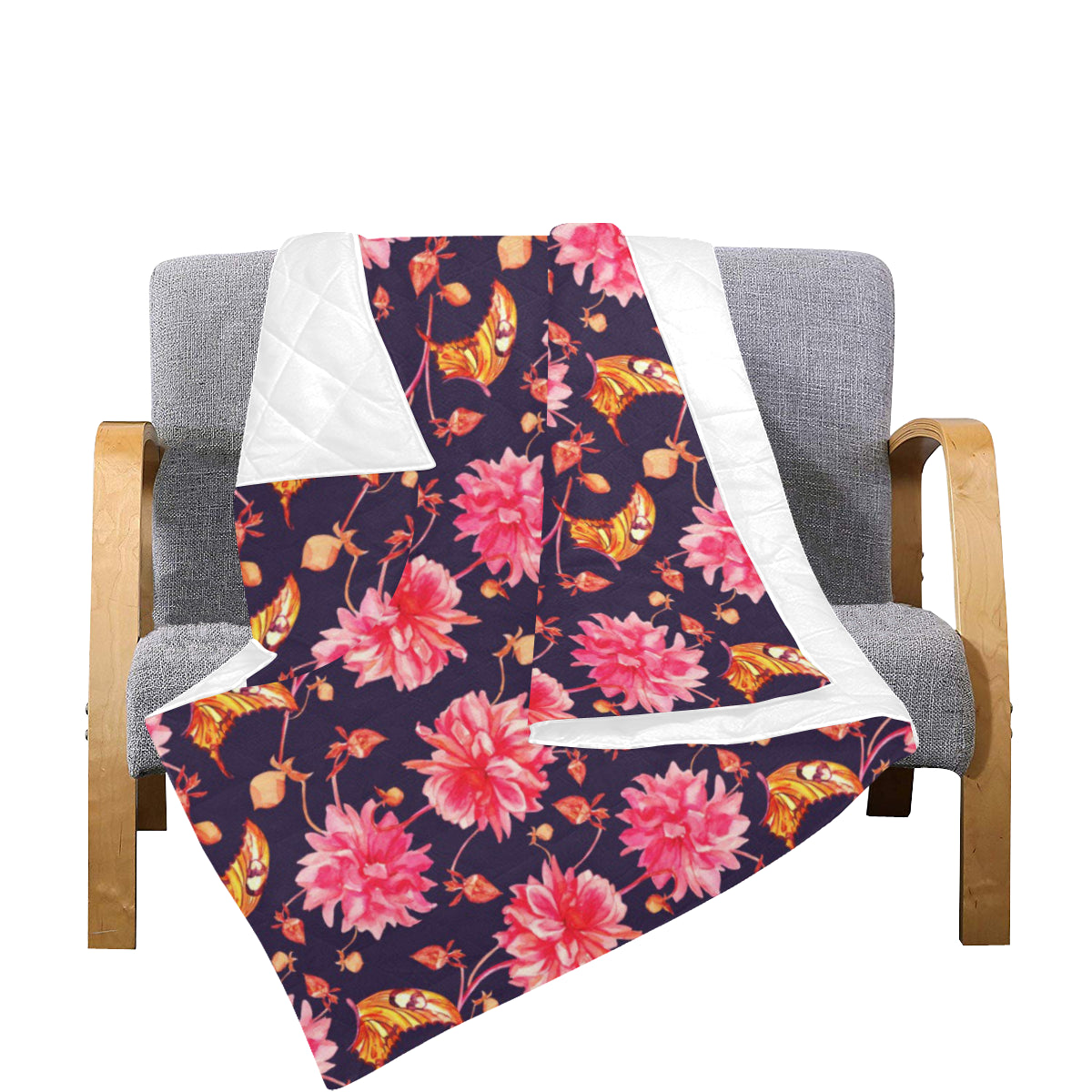 Dahlia Pattern Print Design DH03 Premium Quilt