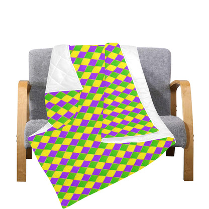 Mardi Gras Pattern Print Design 01 Premium Quilt