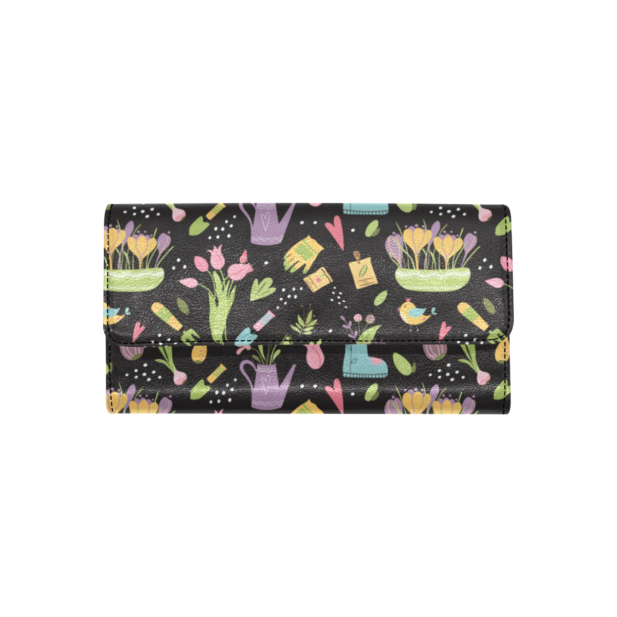 Gardening Pattern Print Design G03 Women's Trifold Wallet