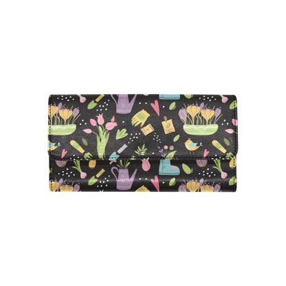 Gardening Pattern Print Design G03 Women's Trifold Wallet