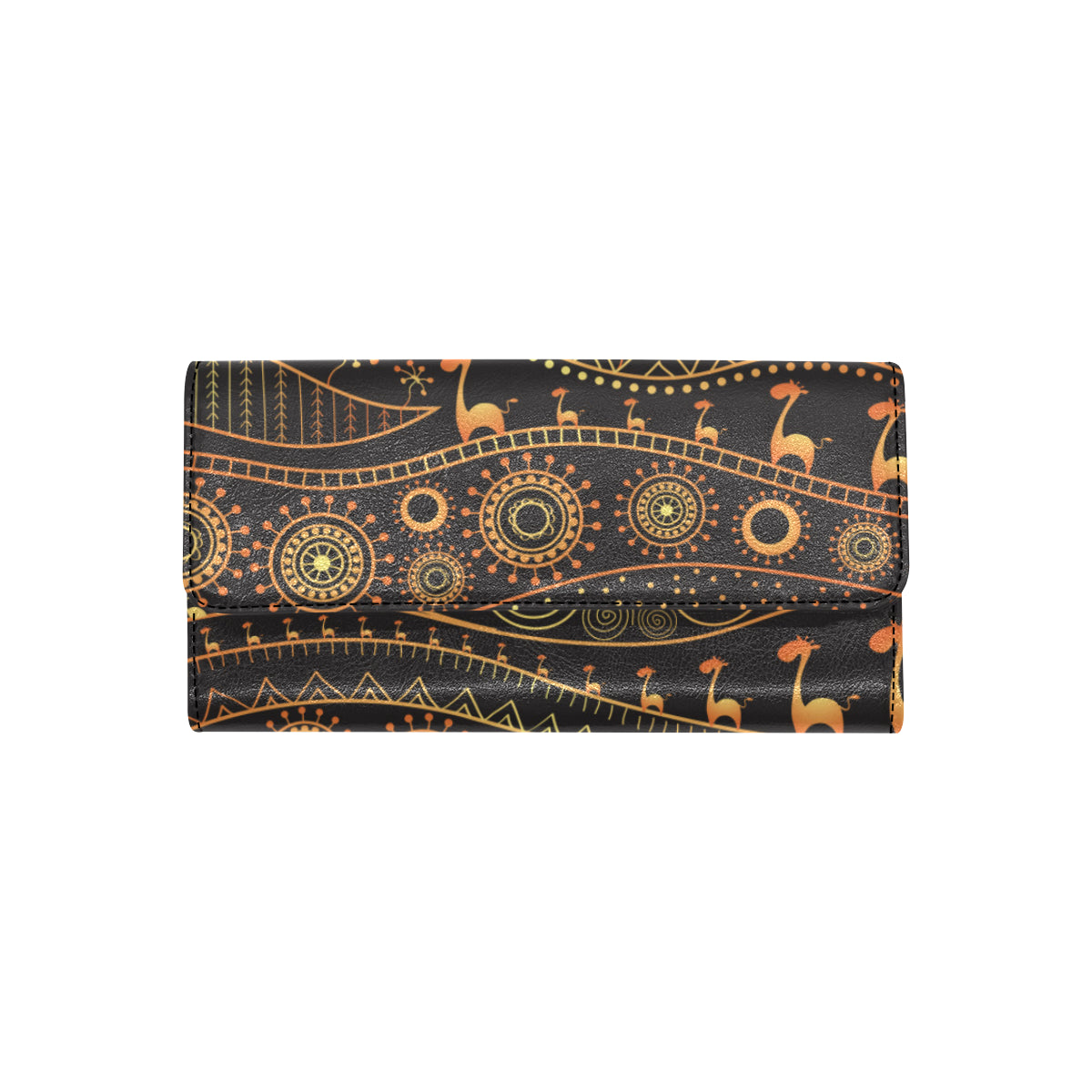 Gold African Design Women's Trifold Wallet