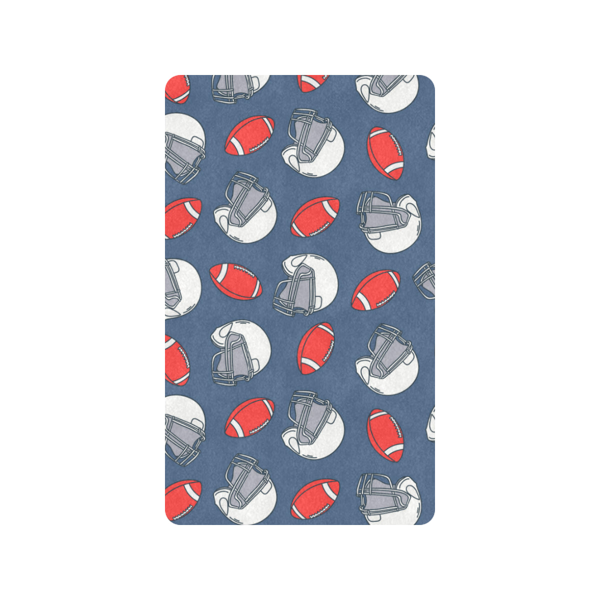 American Football Helmet Design Pattern Rubber Doormat