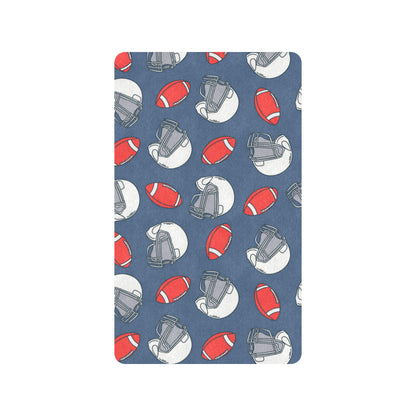 American Football Helmet Design Pattern Rubber Doormat