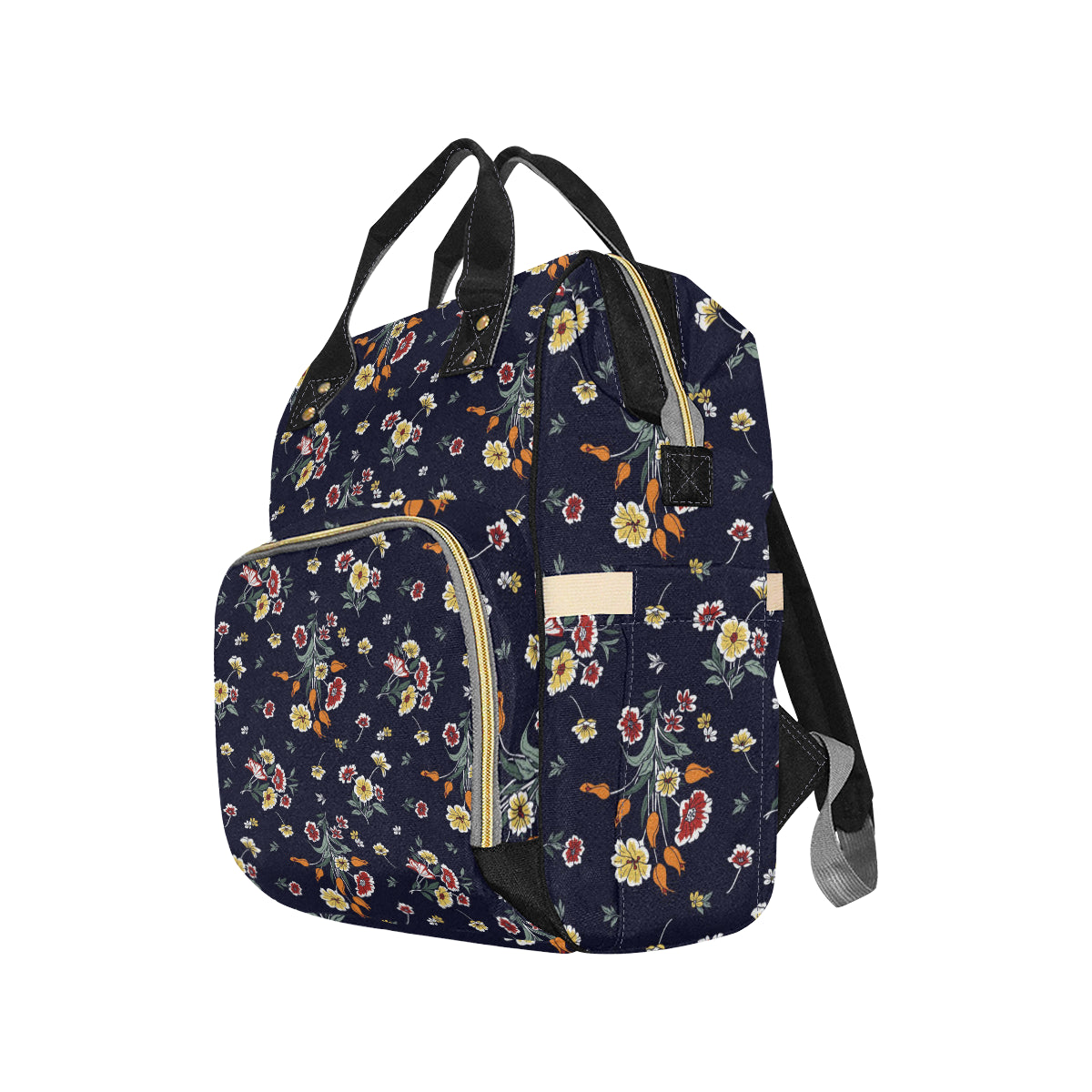 Summer Floral Pattern Print Design SF01 Diaper Bag Backpack
