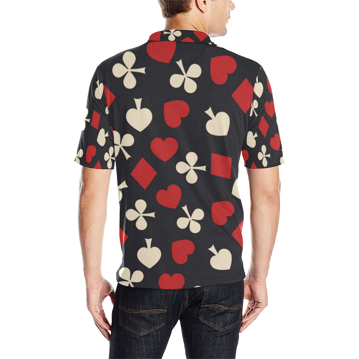 Poker Cards Pattern Print Design A02 Men Polo Shirt