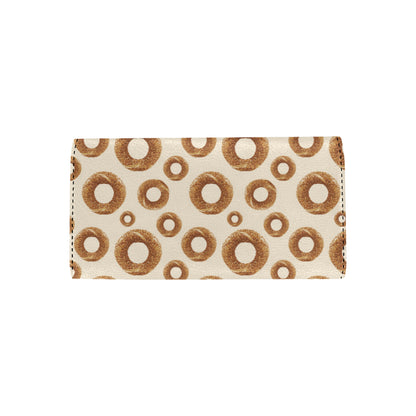 Bagel Pattern Print Design 01 Women's Trifold Wallet