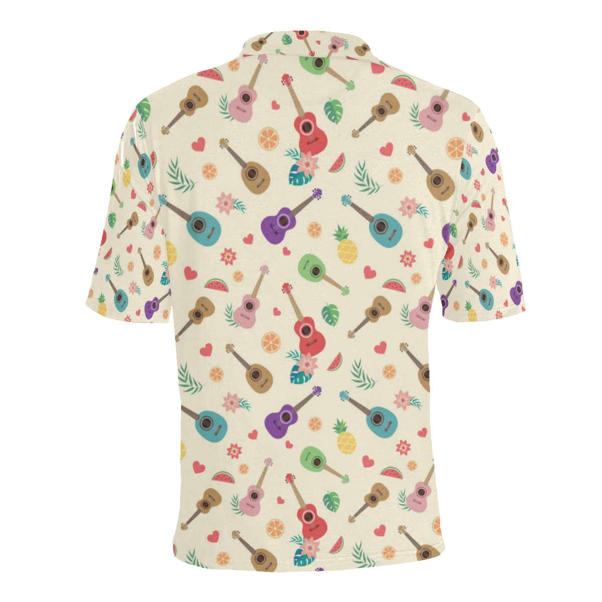 Ukulele Pattern Print Design 01 Men Polo Shirt