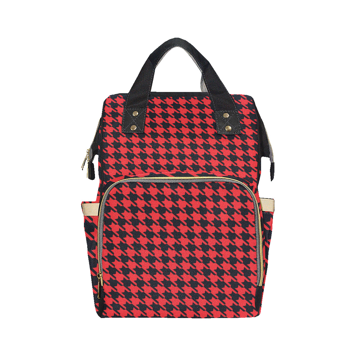 Houndstooth Red Pattern Print Design 03 Diaper Bag Backpack
